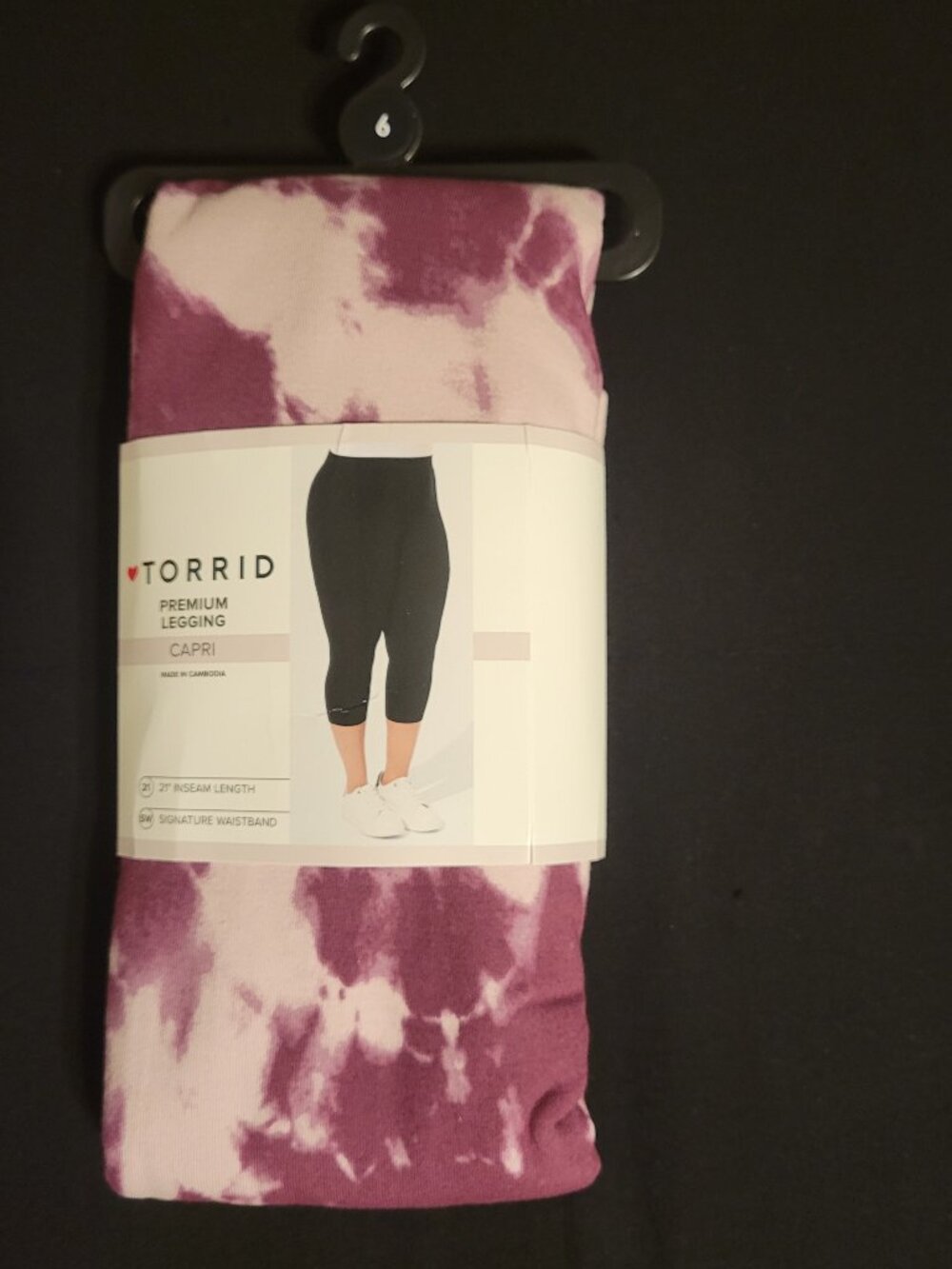 Torrid Bleached Tie Dye Pink/Purple Capri Signature Waist Premium Legging